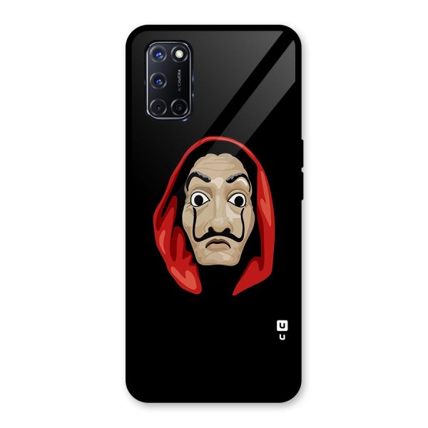 Money Heist Mask Glass Back Case for Oppo A52