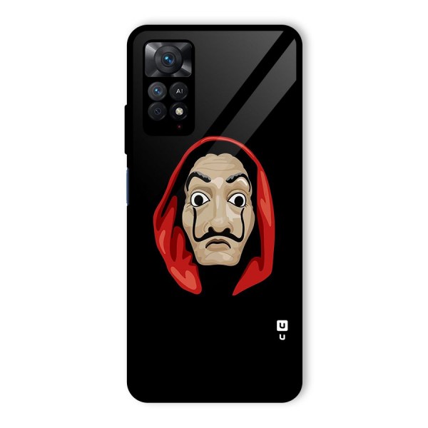 Money Heist Mask Glass Back Case for Redmi Note 11 Pro