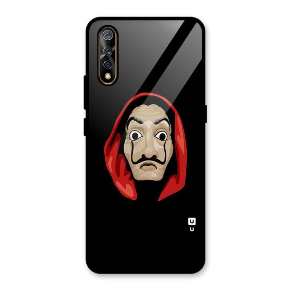 Money Heist Mask Glass Back Case for Vivo S1