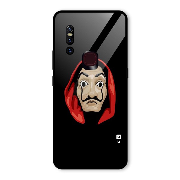 Money Heist Mask Glass Back Case for Vivo V15