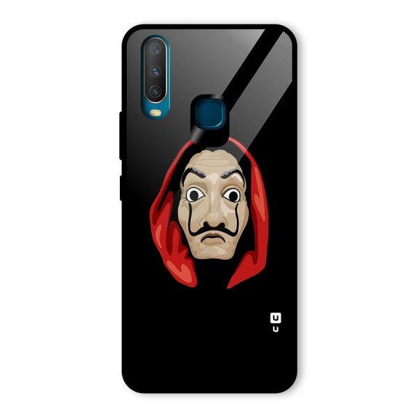 Money Heist Mask Glass Back Case for Vivo Y15