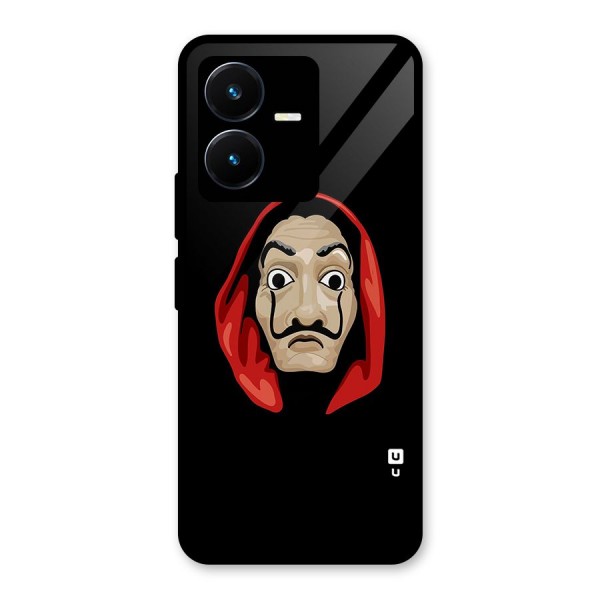 Money Heist Mask Glass Back Case for Vivo Y22