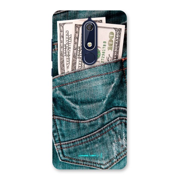 Money in Jeans Back Case for Nokia 5.1