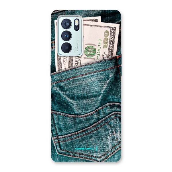 Money in Jeans Back Case for Oppo Reno6 Pro 5G