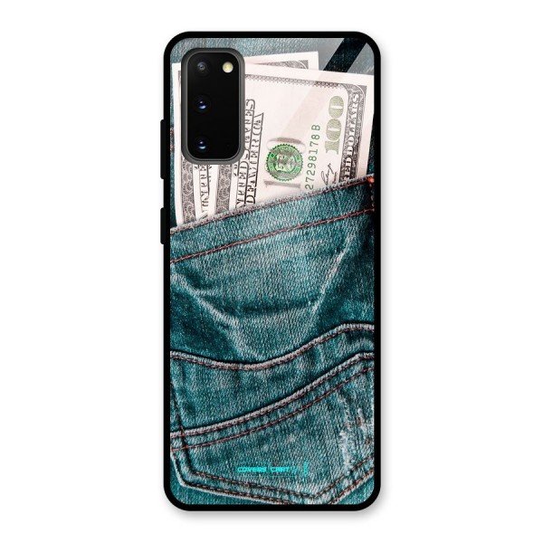 Money in Jeans Glass Back Case for Galaxy S20