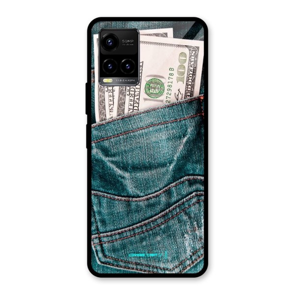 Money in Jeans Glass Back Case for Vivo Y21G