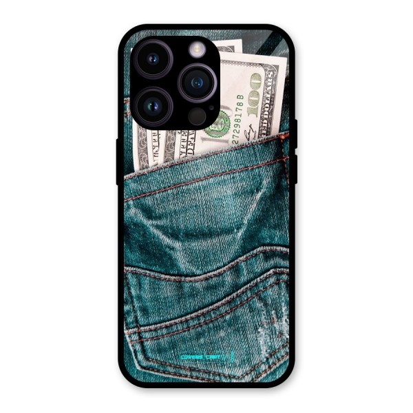 Money in Jeans Glass Back Case for iPhone 14 Pro