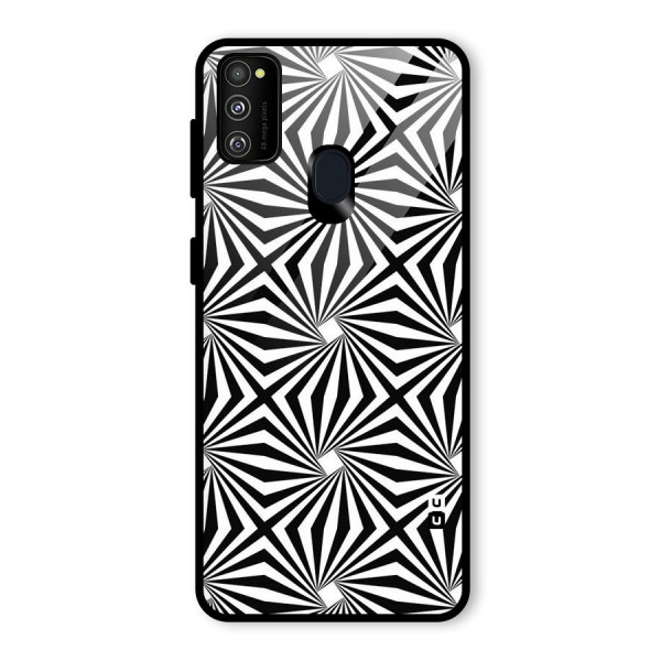 Monochromatic Swirls Glass Back Case for Galaxy M21