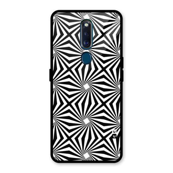 Monochromatic Swirls Glass Back Case for Oppo F11 Pro