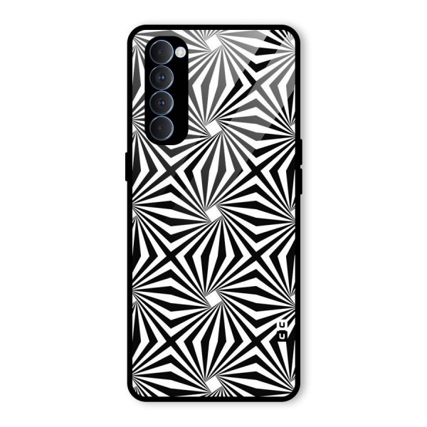 Monochromatic Swirls Glass Back Case for Oppo Reno4 Pro