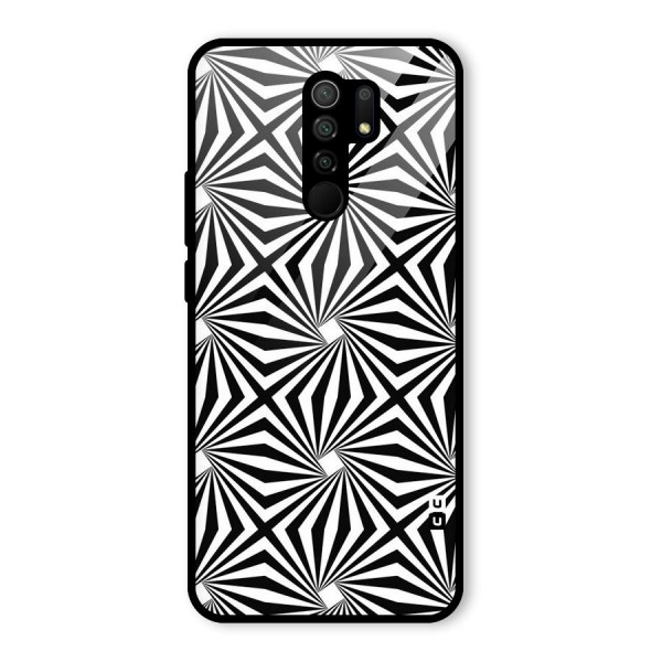 Monochromatic Swirls Glass Back Case for Redmi 9 Prime