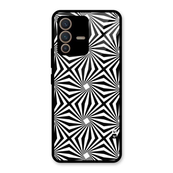 Monochromatic Swirls Glass Back Case for Vivo V23 5G