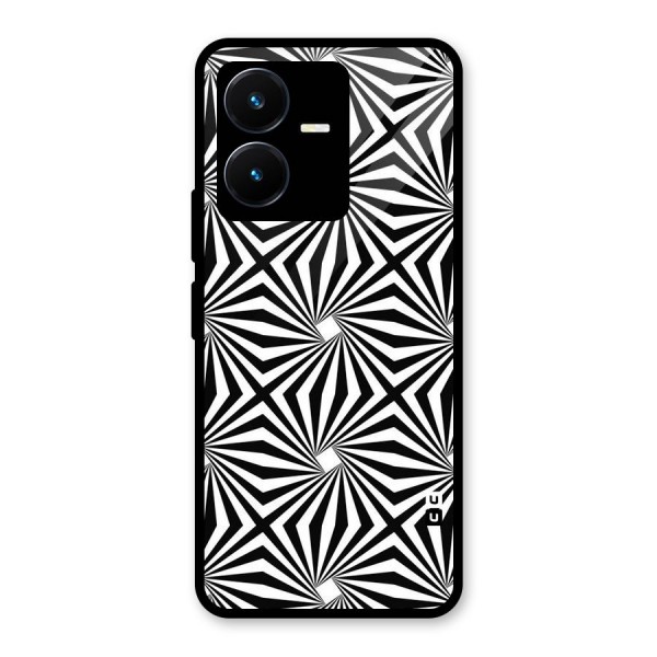 Monochromatic Swirls Glass Back Case for Vivo Y22