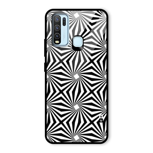 Monochromatic Swirls Glass Back Case for Vivo Y30