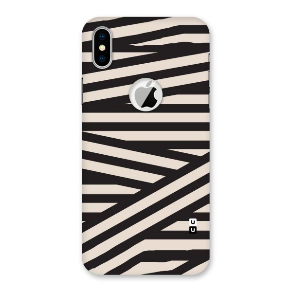 Monochrome Lines Back Case for iPhone XS Logo Cut