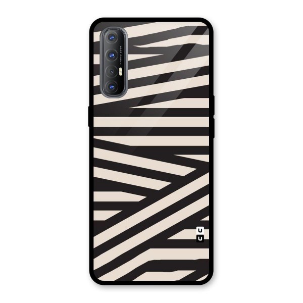 Monochrome Lines Glass Back Case for Oppo Reno3 Pro