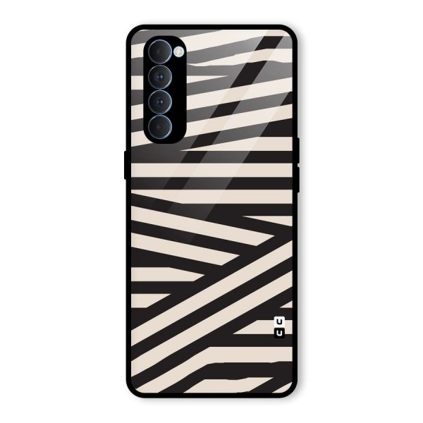 Monochrome Lines Glass Back Case for Oppo Reno4 Pro