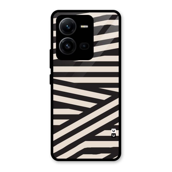 Monochrome Lines Glass Back Case for Vivo V25