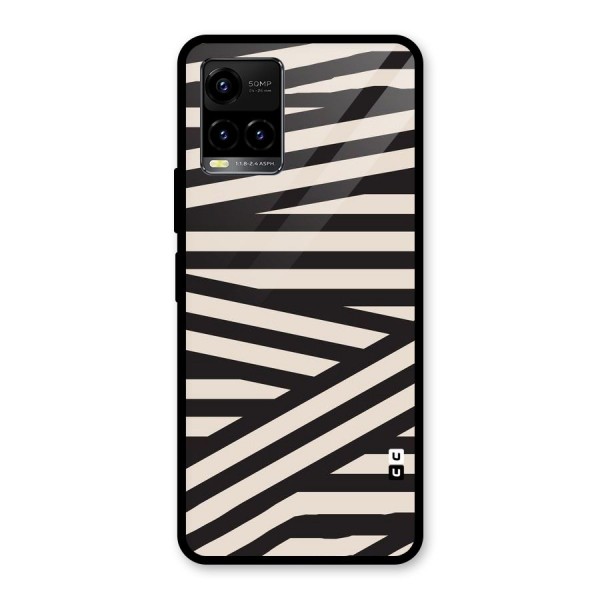 Monochrome Lines Glass Back Case for Vivo Y21 2021