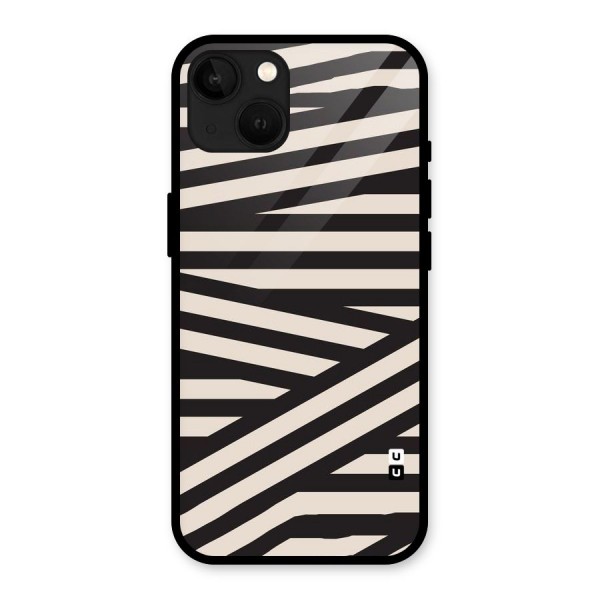 Monochrome Lines Glass Back Case for iPhone 13