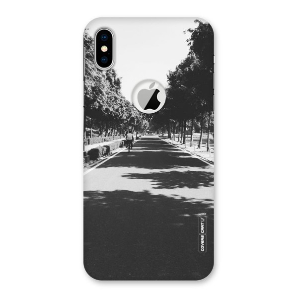 Monochrome Path Back Case for iPhone XS Logo Cut