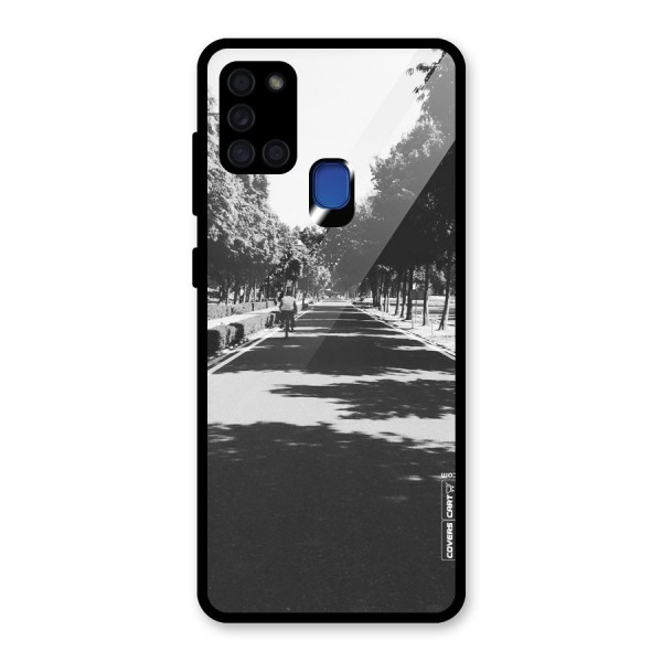 Monochrome Path Glass Back Case for Galaxy A21s