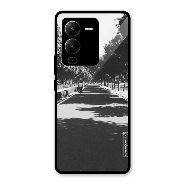 Monochrome Path Glass Back Case for Vivo V25 Pro