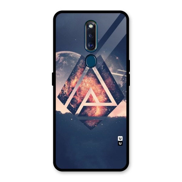 Moon Abstract Glass Back Case for Oppo F11 Pro