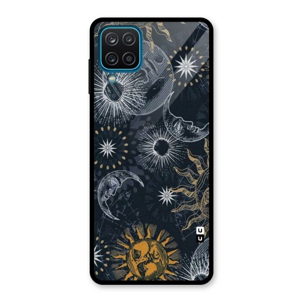 Moon And Sun Glass Back Case for Galaxy A12