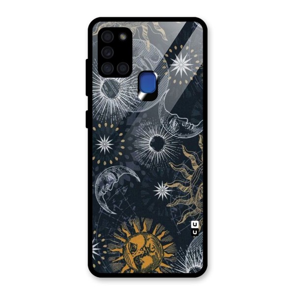 Moon And Sun Glass Back Case for Galaxy A21s