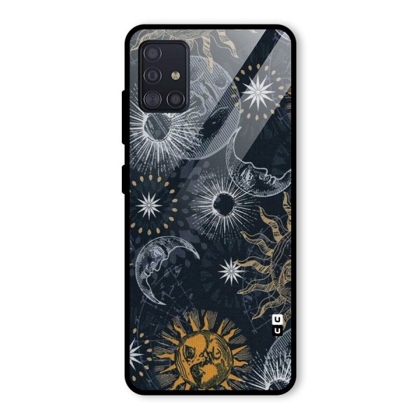 Moon And Sun Glass Back Case for Galaxy A51