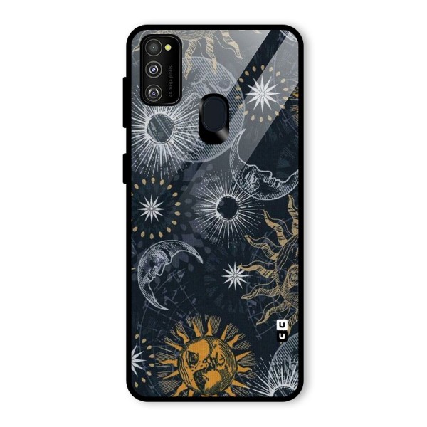 Moon And Sun Glass Back Case for Galaxy M21