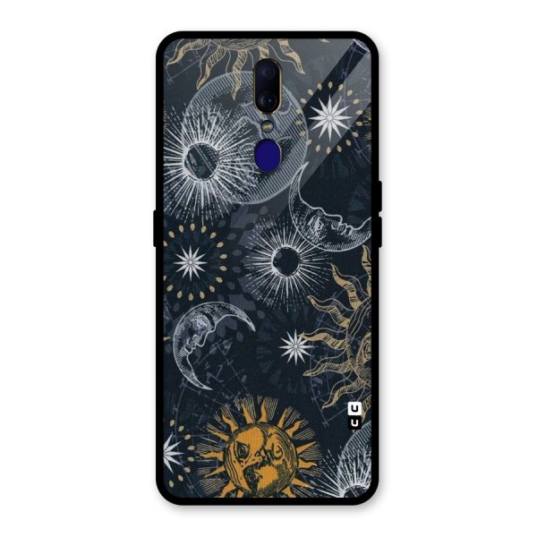 Moon And Sun Glass Back Case for Oppo F11