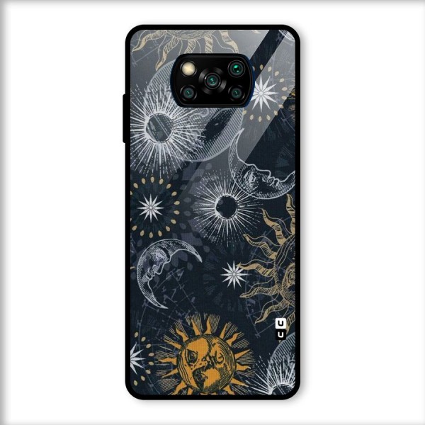 Moon And Sun Glass Back Case for Poco X3