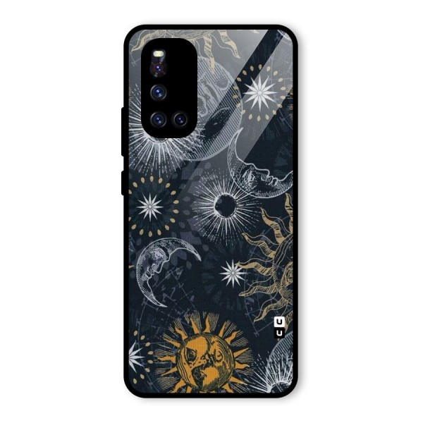 Moon And Sun Glass Back Case for Vivo V19