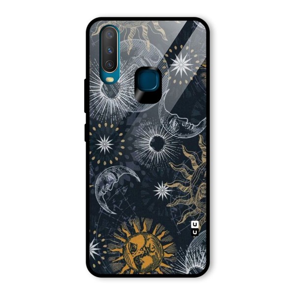 Moon And Sun Glass Back Case for Vivo Y12