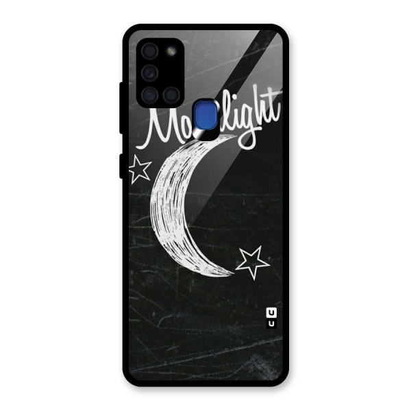 Moon Light Glass Back Case for Galaxy A21s