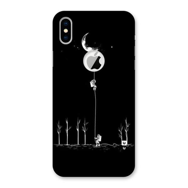 Moon Man Back Case for iPhone XS Logo Cut