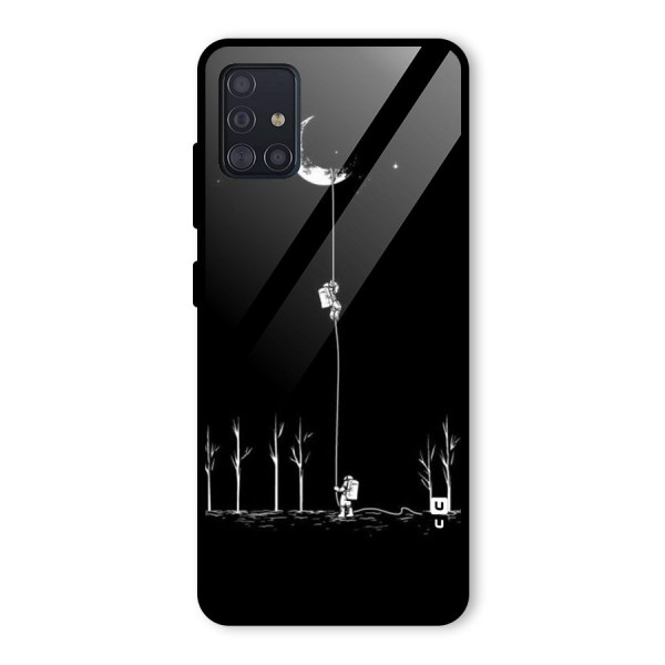 Moon Man Glass Back Case for Galaxy A51