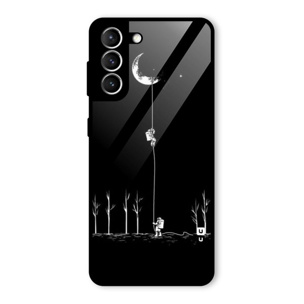 Moon Man Glass Back Case for Galaxy S21 5G