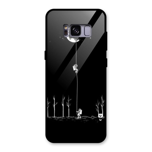 Moon Man Glass Back Case for Galaxy S8