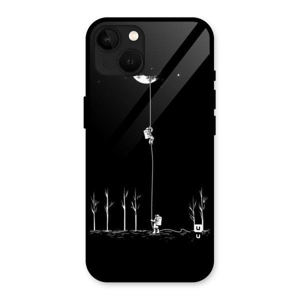 Moon Man Glass Back Case for iPhone 13