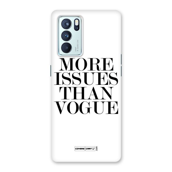 More Issues than Vogue (White) Back Case for Oppo Reno6 Pro 5G