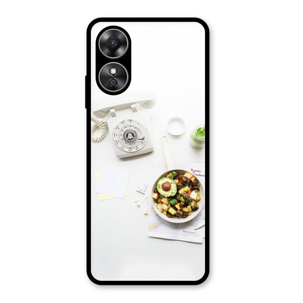 Morning Breakfast Glass Back Case for Oppo A17