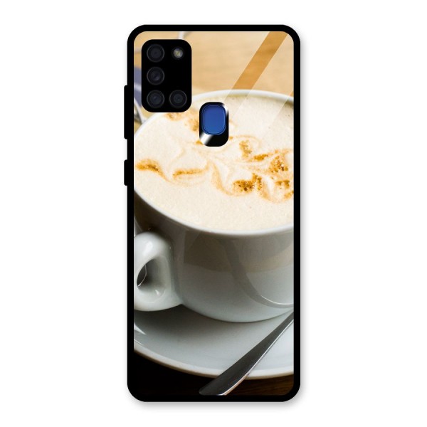 Morning Coffee Glass Back Case for Galaxy A21s