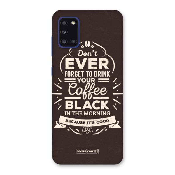 Morning Coffee Love Back Case for Galaxy A31