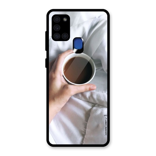 Morning Mocha Glass Back Case for Galaxy A21s