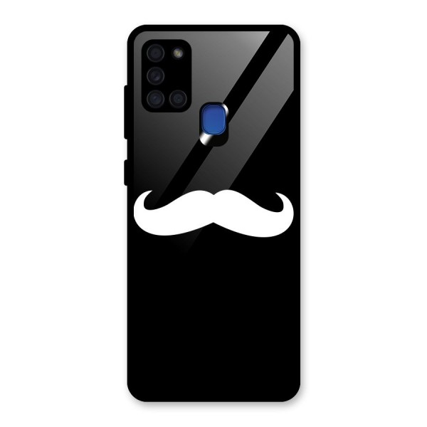 Moustache Love Glass Back Case for Galaxy A21s