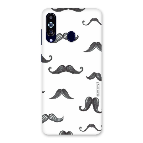 Moustache Pattern (Black) Back Case for Galaxy A60