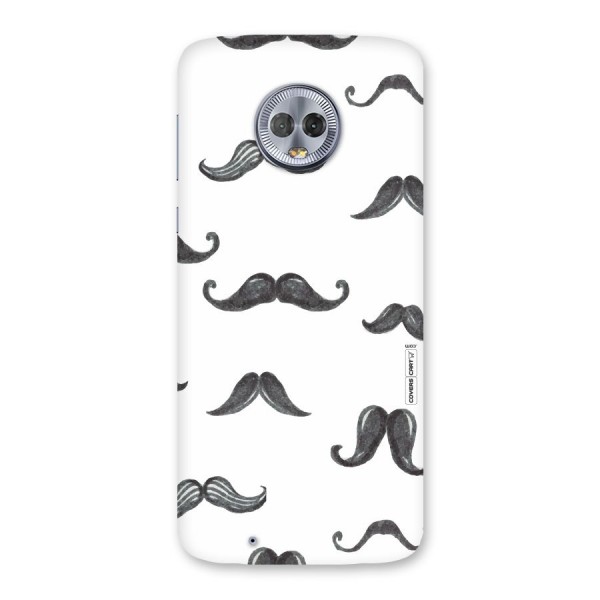 Moustache Pattern (Black) Back Case for Moto G6